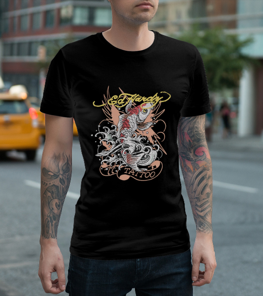 Ed Hardy 77 Tattoo Koi Fish Y2K Fashion T-Shirt