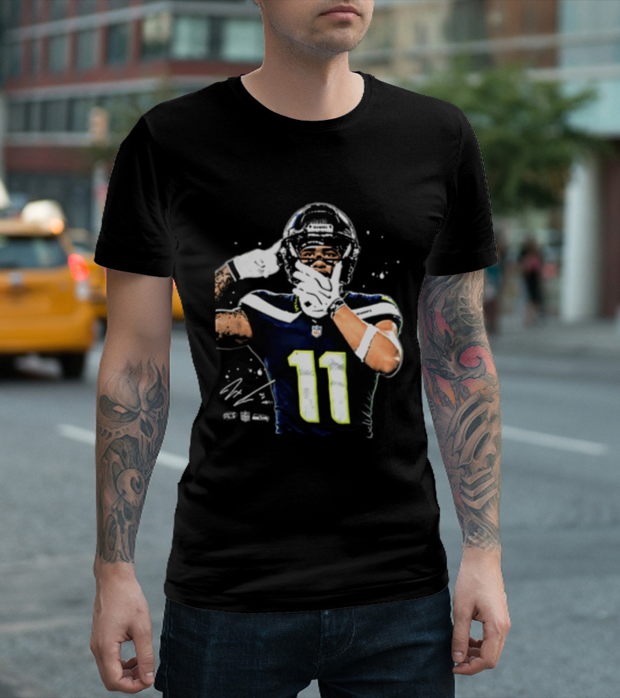 Geno Smith Seattle Seahawks Number 11 Pointing Gesture T-Shirt