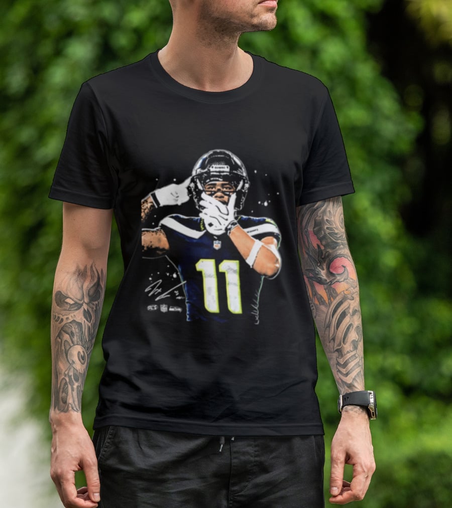 Geno Smith Seattle Seahawks Number 11 Pointing Gesture T-Shirt