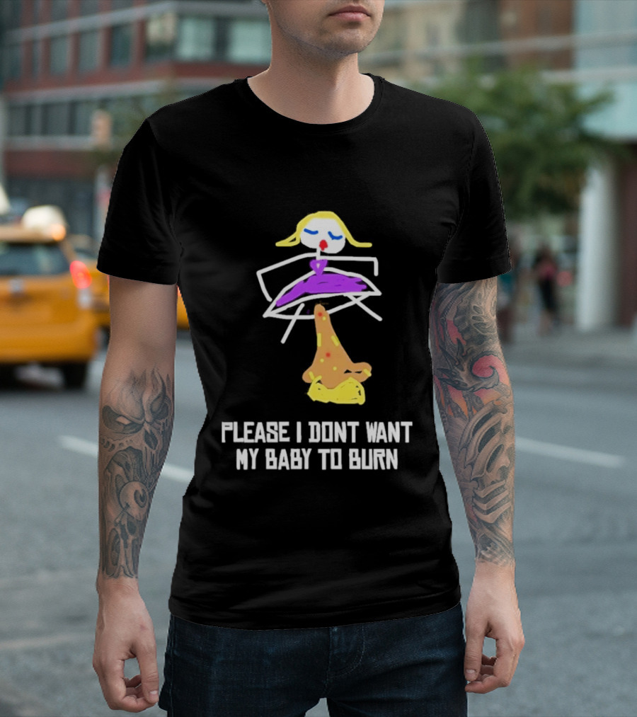 Please I Don't Want My Baby To Burn Internet Meme Pizza Dress Drawing T-Shirt