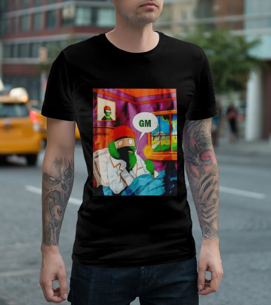 GM Crypto Morning Pepe Bitcoin Meme Blockchain T-Shirt