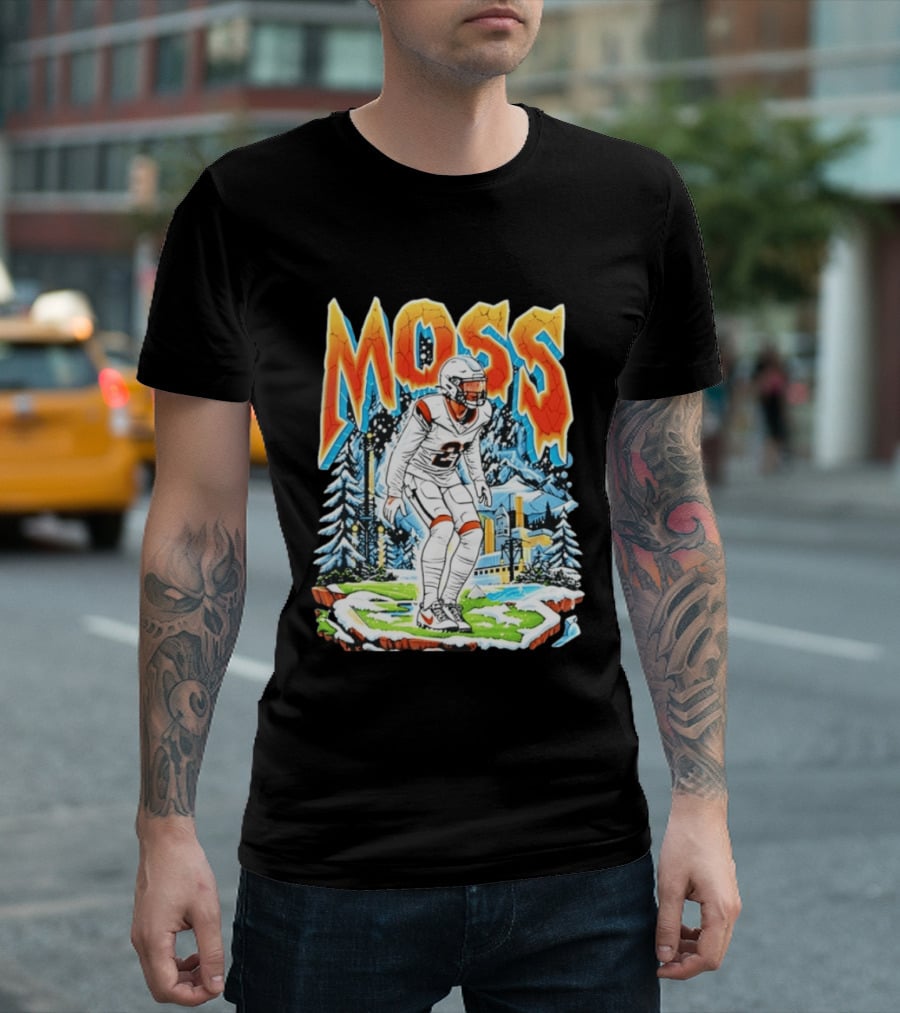 Randy Moss 21 Winter Scene Minnesota Vikings Legend T-Shirt