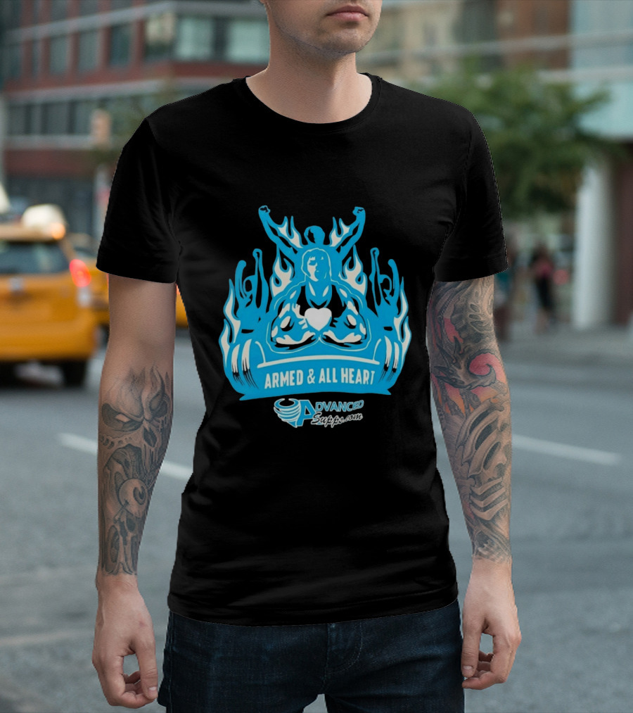 Armed & All Heart Advanced Supps Bodybuilding Fitness Motivation T-Shirt