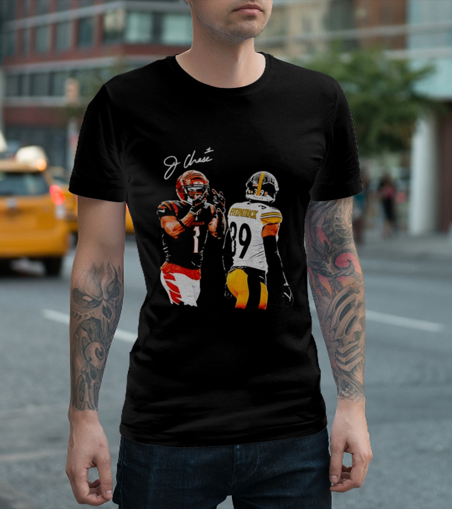 Ja'Marr Chase Vs Minkah Fitzpatrick Cincinnati Bengals Pittsburgh Steelers Football Matchup T-Shirt