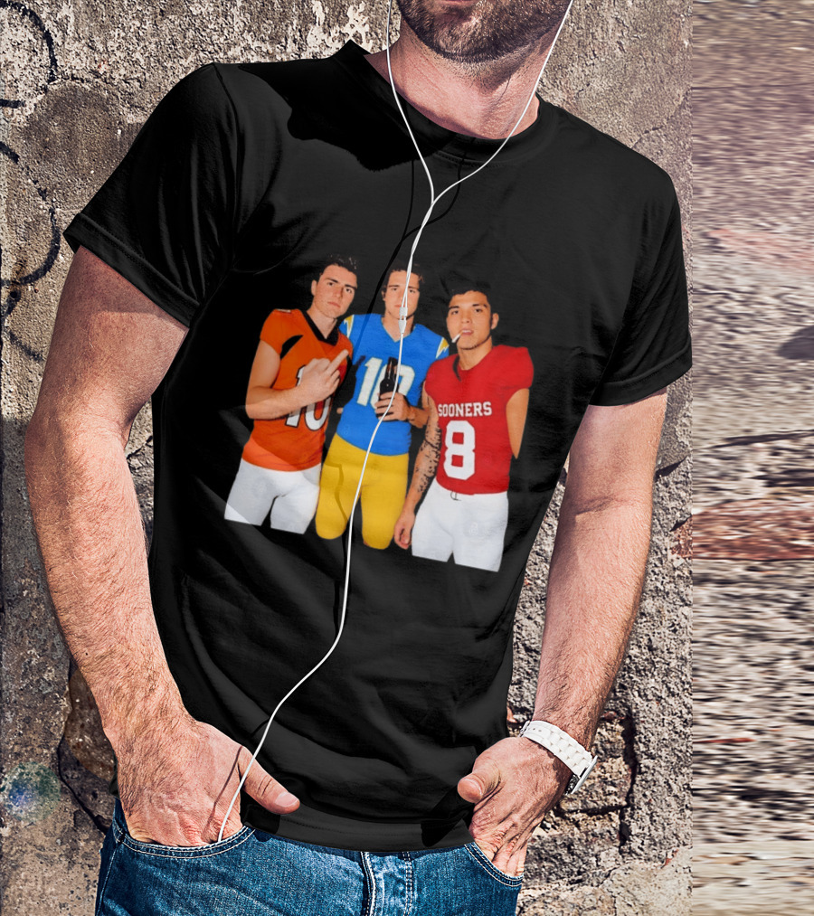 Bo Nix Justin Herbert Dillon Gabriel Football Players Gesture And Cigarette T-Shirt