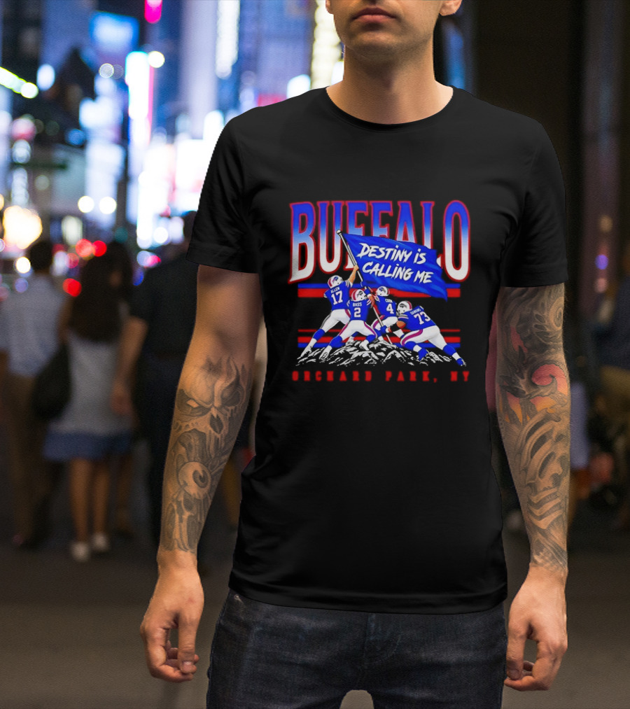 Buffalo Destiny Is Calling Me Allen Bass Cook Dawkins Orchard Park NY T-Shirt
