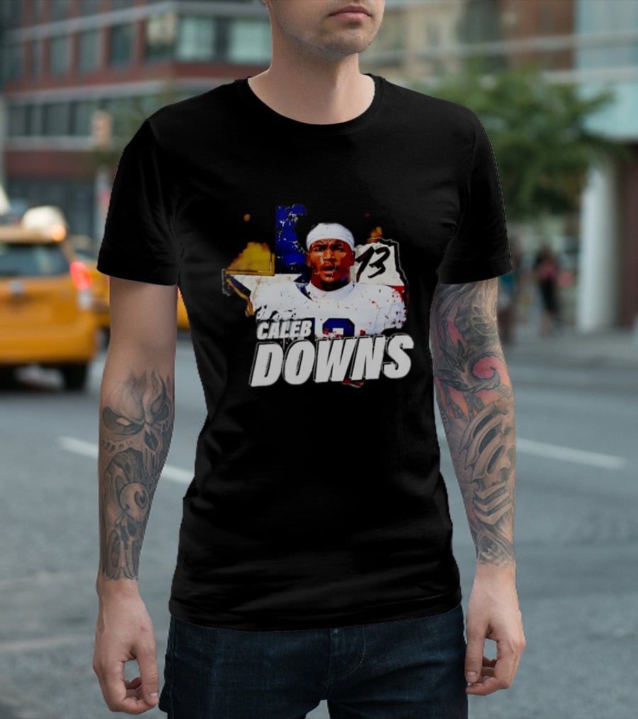 Caleb Downs 13 Ohio State Buckeyes Texas Football Distressed T-Shirt