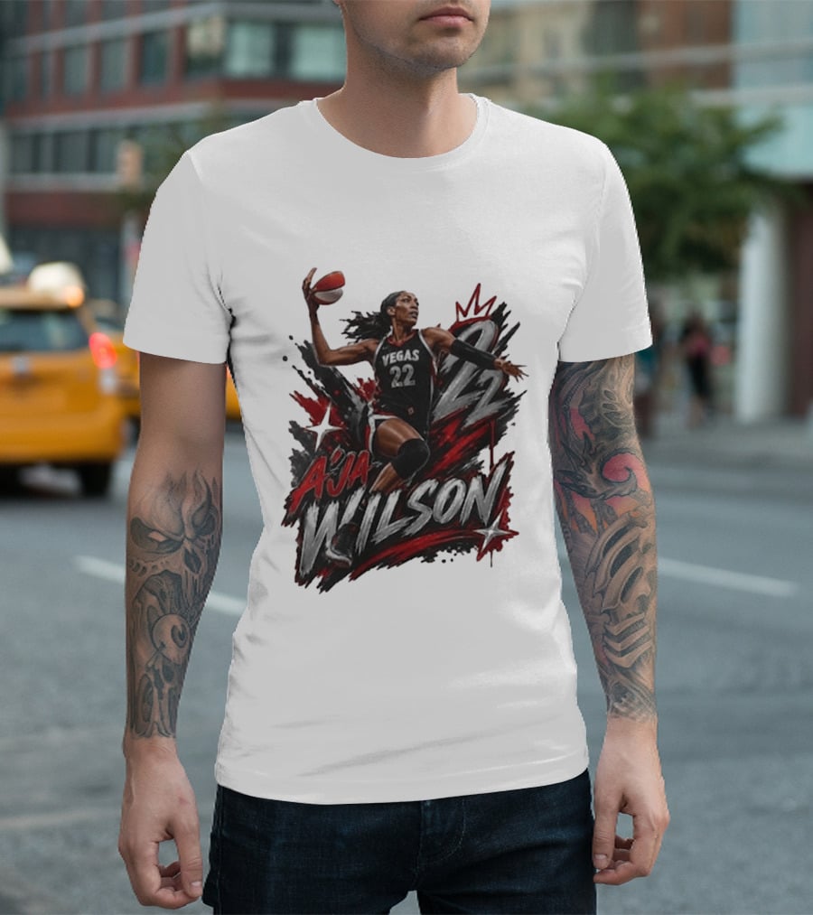 A'ja Wilson Vegas 22 Basketball Star T-Shirt