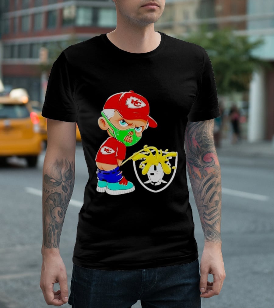 Kansas City Chiefs Fan Cartoon Rivalry With Las Vegas Raiders T-Shirt