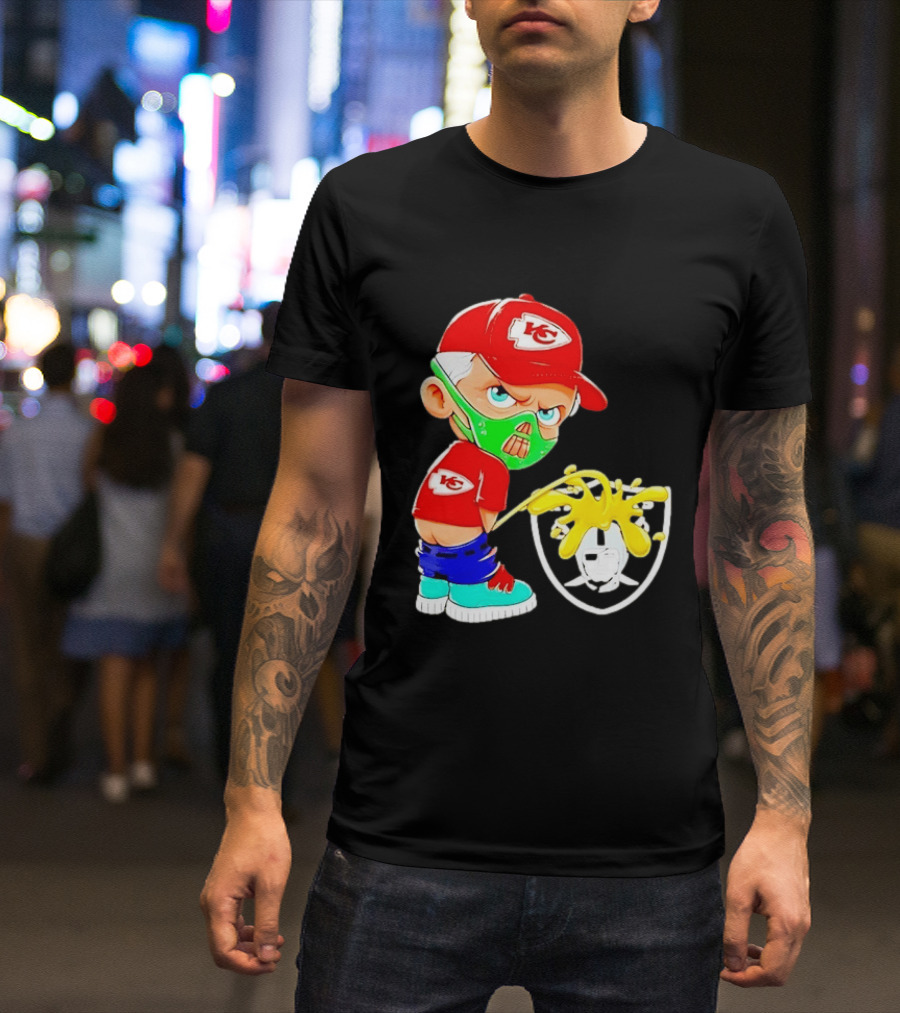 Kansas City Chiefs Fan Cartoon Rivalry With Las Vegas Raiders T-Shirt