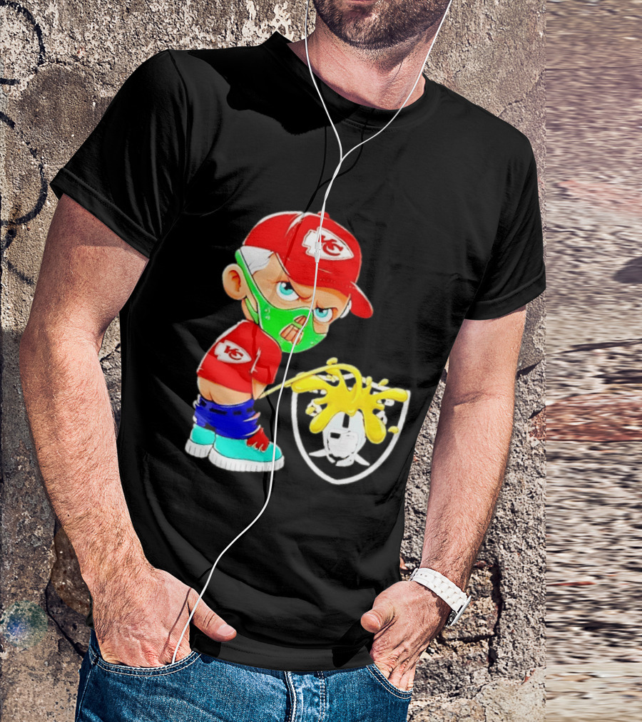 Kansas City Chiefs Fan Cartoon Rivalry With Las Vegas Raiders T-Shirt