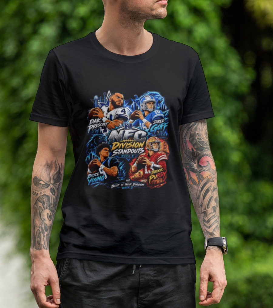 Dak Prescott Jared Goff Bryce Young Brock Purdy NFC Division Standouts Best In Their Division T-Shirt