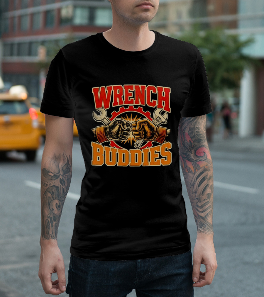 Wrench Buddies Fist Bump Mechanics Gear Tools T-Shirt