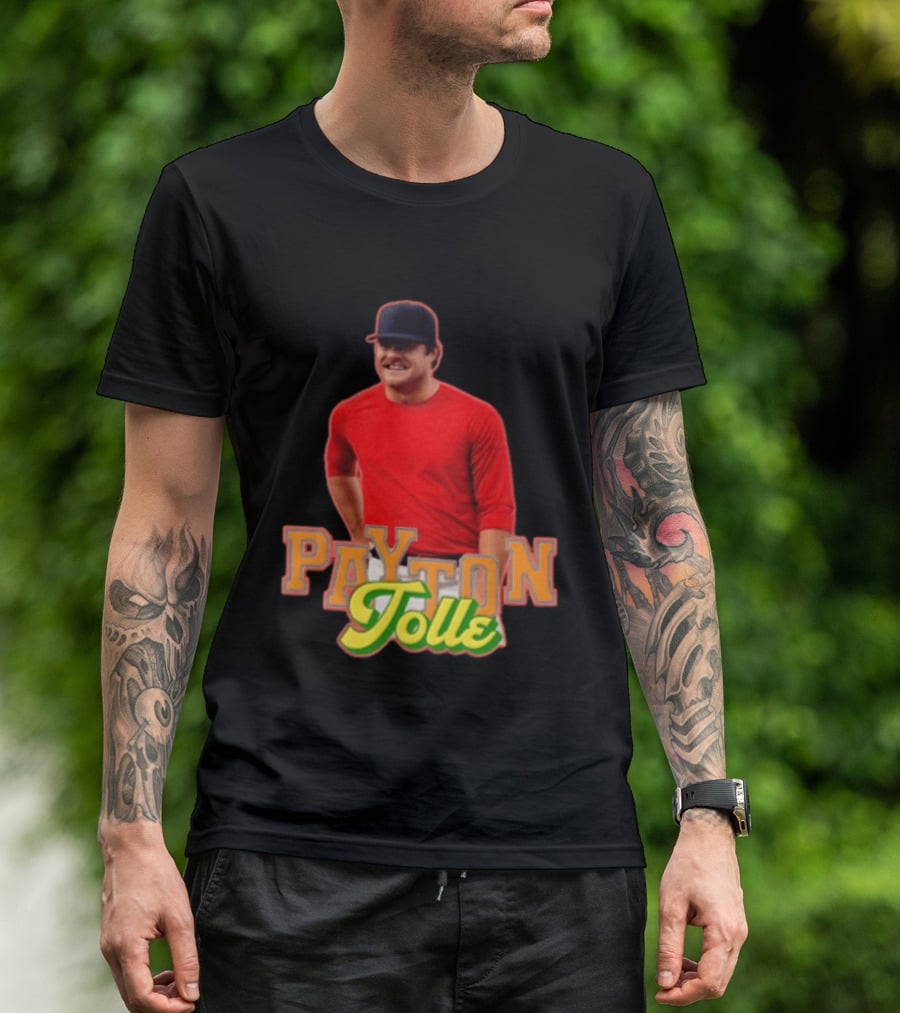 Payton Tolle Smiling Wearing Red With Baseball Cap T-Shirt