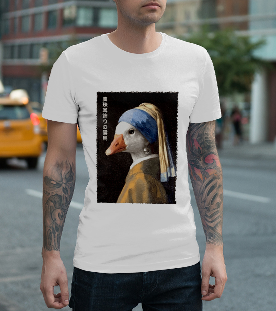 Goose With A Pearl Earring Meme Japanese T-Shirt