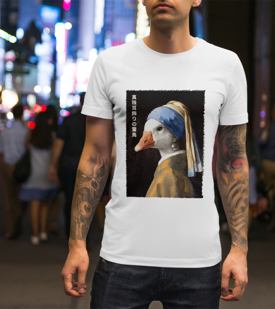 Goose With A Pearl Earring Meme Japanese T-Shirt