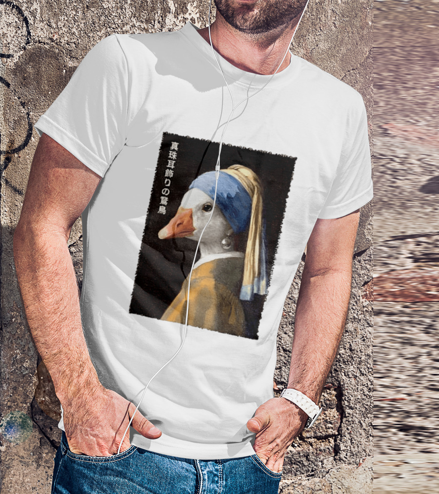 Goose With A Pearl Earring Meme Japanese T-Shirt