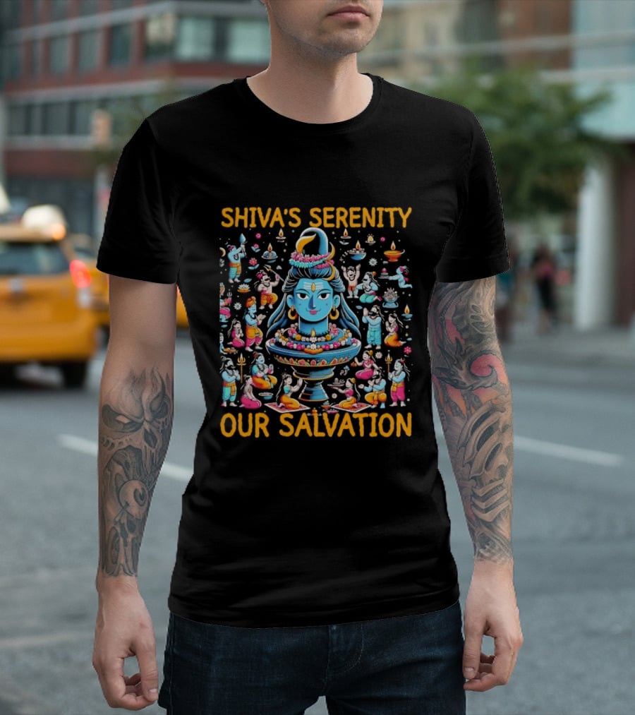 Shiva's Serenity And Salvation Lord Shiva With Divine T-Shirt