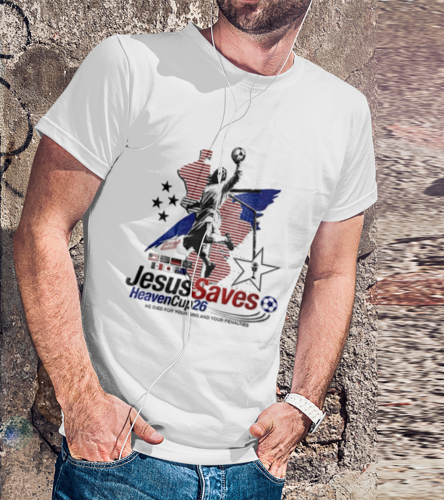 Jesus Saves Heaven Cup 26 Basketball Stars And Stripes T-Shirt