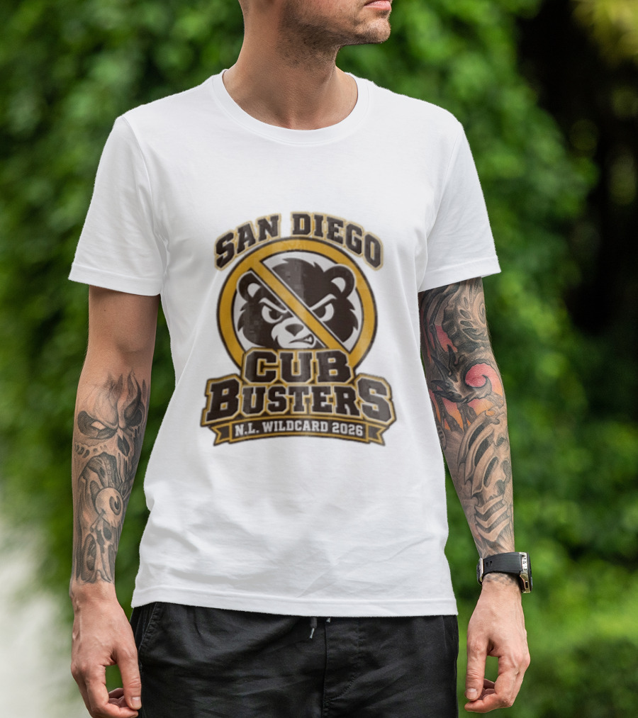 San Diego Cub Busters NL Wildcard 2026 Bear Warning T-Shirt