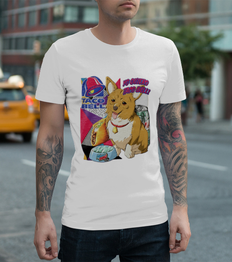 Taco Bell Yo Quiero Taco Bell Brown Corgi Dog Mountain Dew T-Shirt