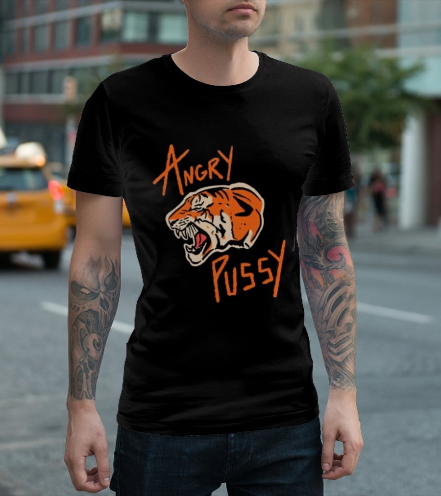 Angry Pussy Fierce Tiger Wild Cat Animal Predator T-Shirt