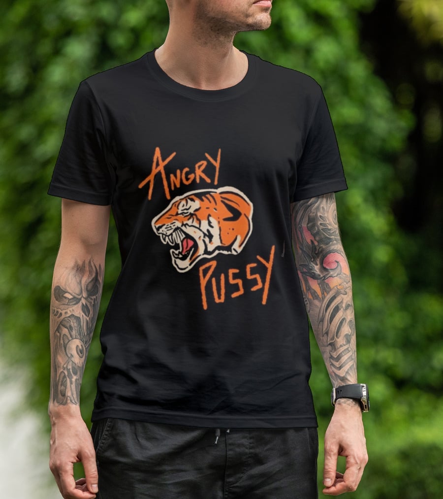 Angry Pussy Fierce Tiger Wild Cat Animal Predator T-Shirt