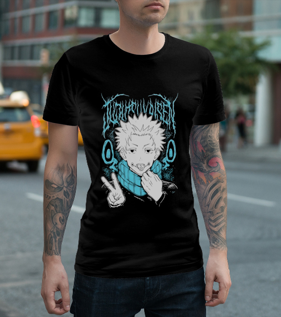 Jujutsu Kaisen Yuji Itadori Anime Manga Peace Sign T-Shirt