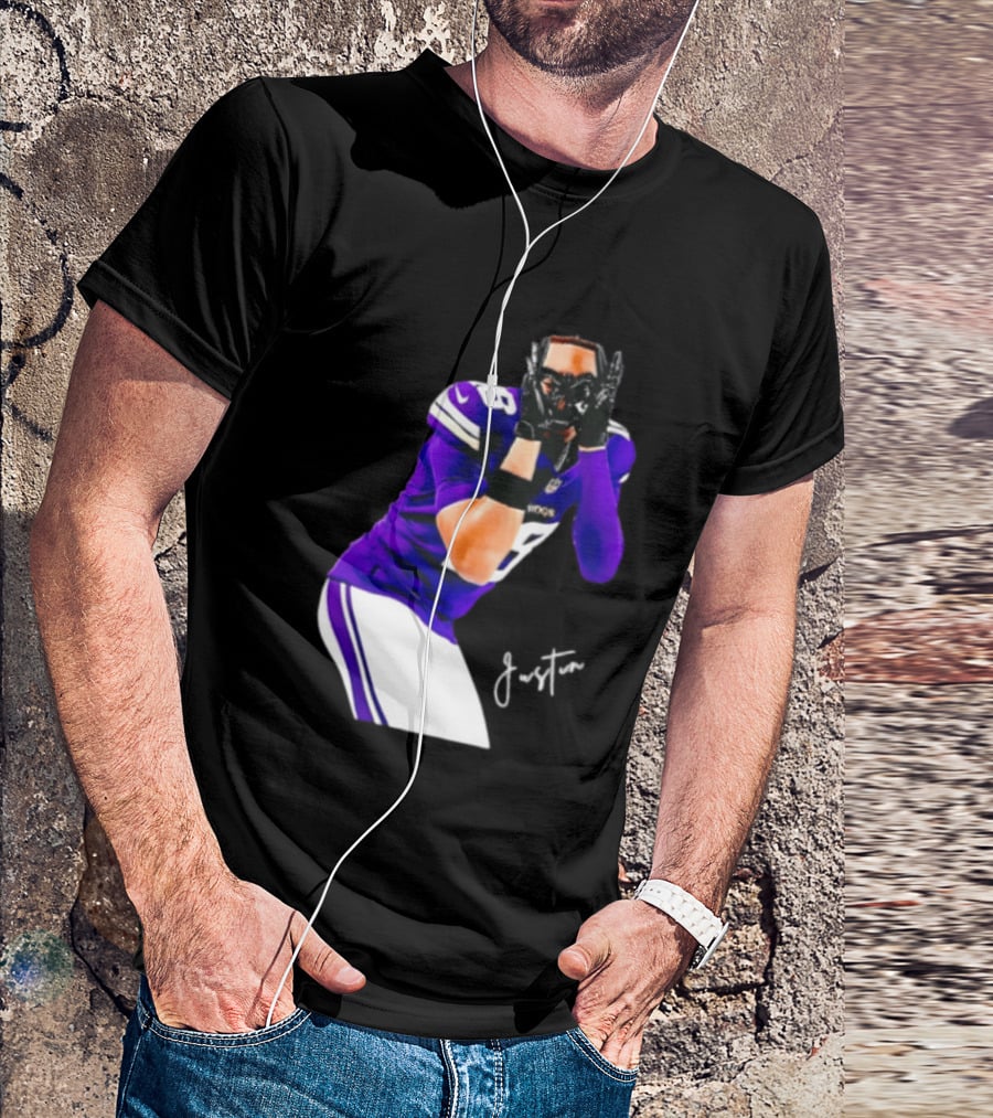 Justin Jefferson Signature Minnesota Vikings Football Player Pose T-Shirt