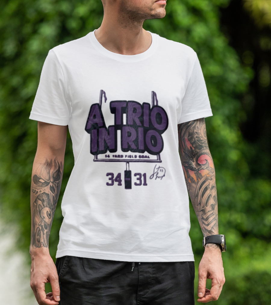 A Trio In Rio 34 31 Baltimore Ravens Victory Celebration T-Shirt