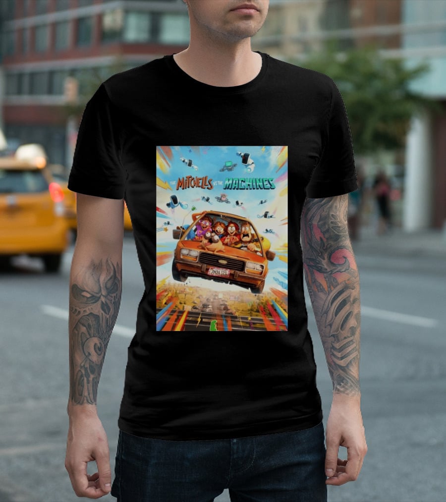 The Mitchells Vs The Machines Animated Family Adventure Robot Chaos T-Shirt