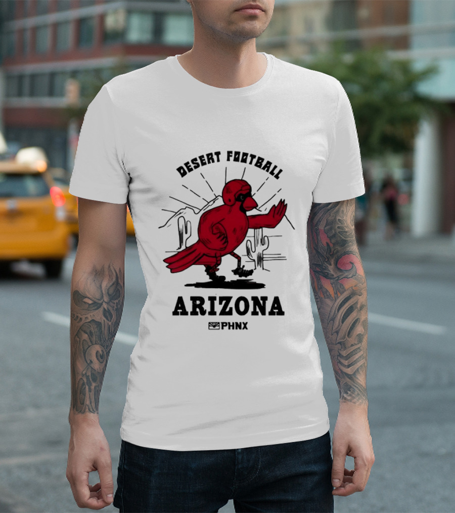 Arizona Desert Football PHNX Bird Cactus Sports T-Shirt