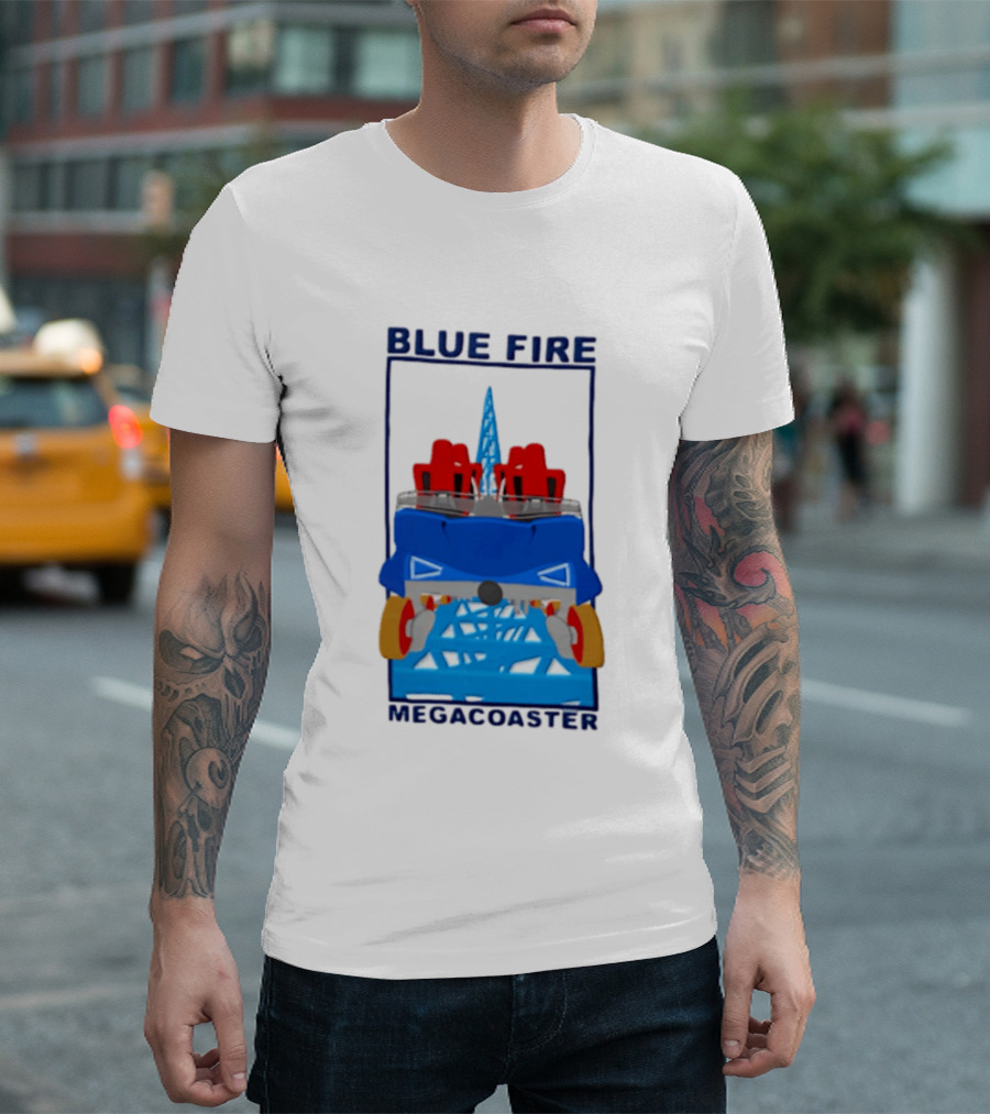 Blue Fire Megacoaster Roller Car T-Shirt