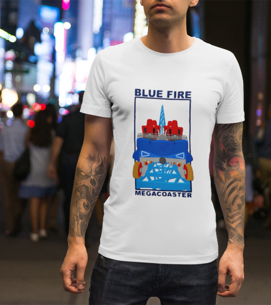Blue Fire Megacoaster Roller Car T-Shirt