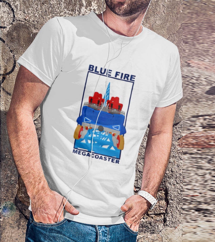 Blue Fire Megacoaster Roller Car T-Shirt