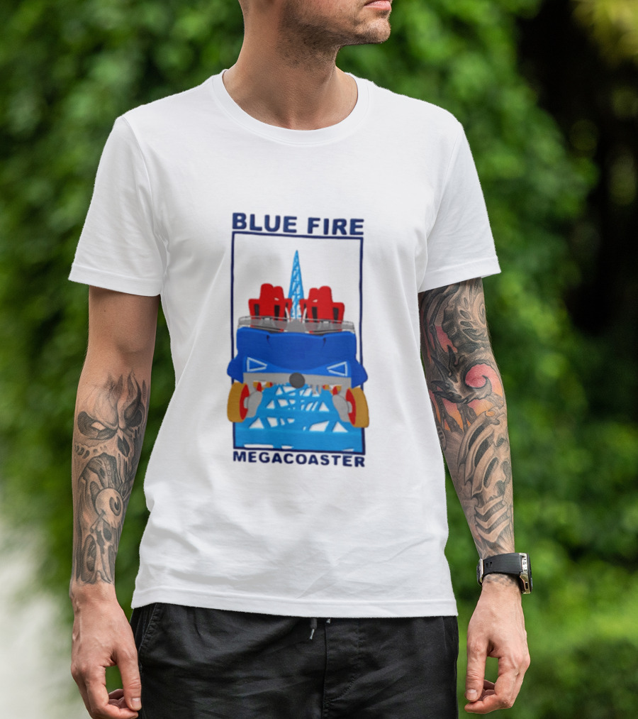 Blue Fire Megacoaster Roller Car T-Shirt