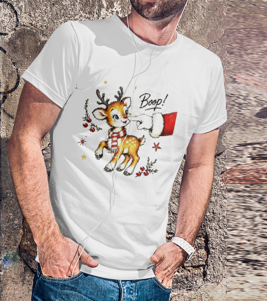 Boop Reindeer Santa Claus Hand Christmas Festive Holiday Magic T-Shirt