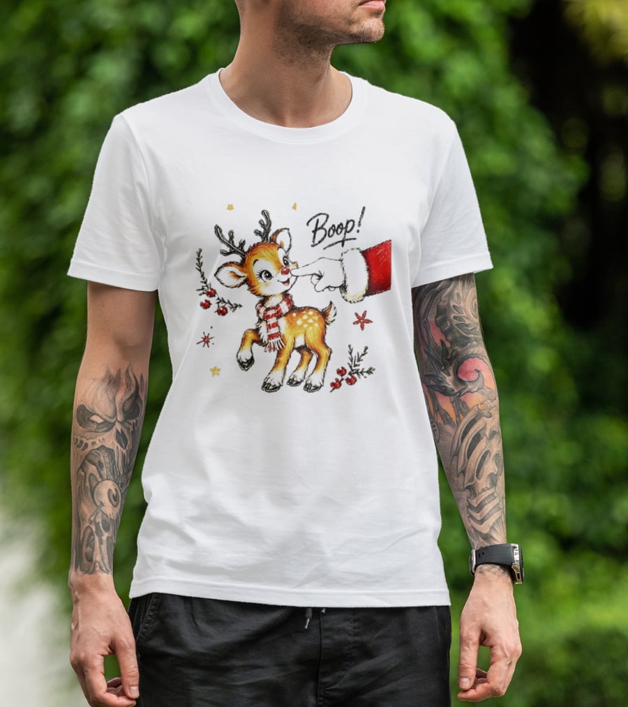 Boop Reindeer Santa Claus Hand Christmas Festive Holiday Magic T-Shirt