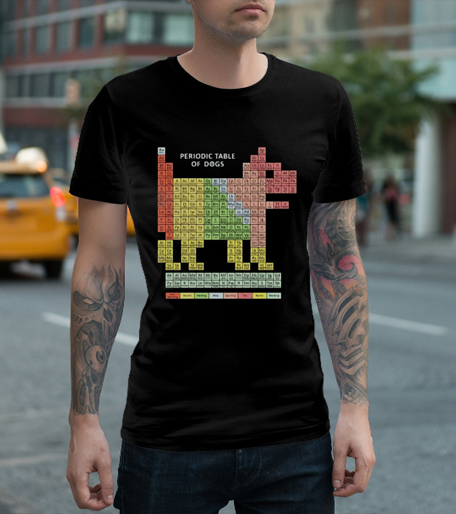 Periodic Table Of Dogs Breed Chart Non Sporting Hound Herding Misc Sporting Toy Terrier Working T-Shirt