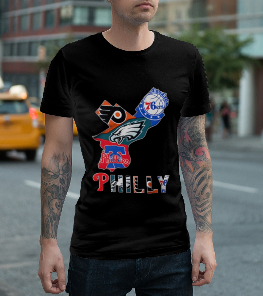 Philadelphia 76ers Flyers Eagles Phillies Philly Teams T-Shirt