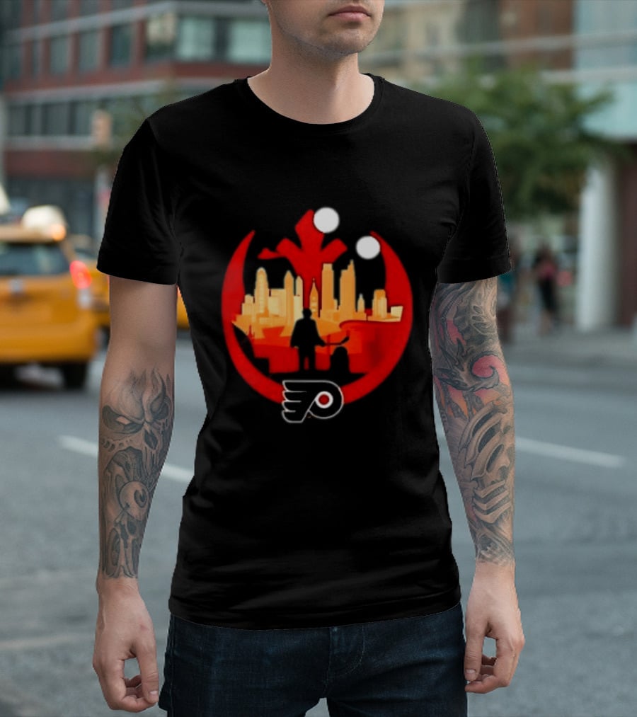 Philadelphia Flyers NHL Star Wars Rebel Alliance Skyline T-Shirt