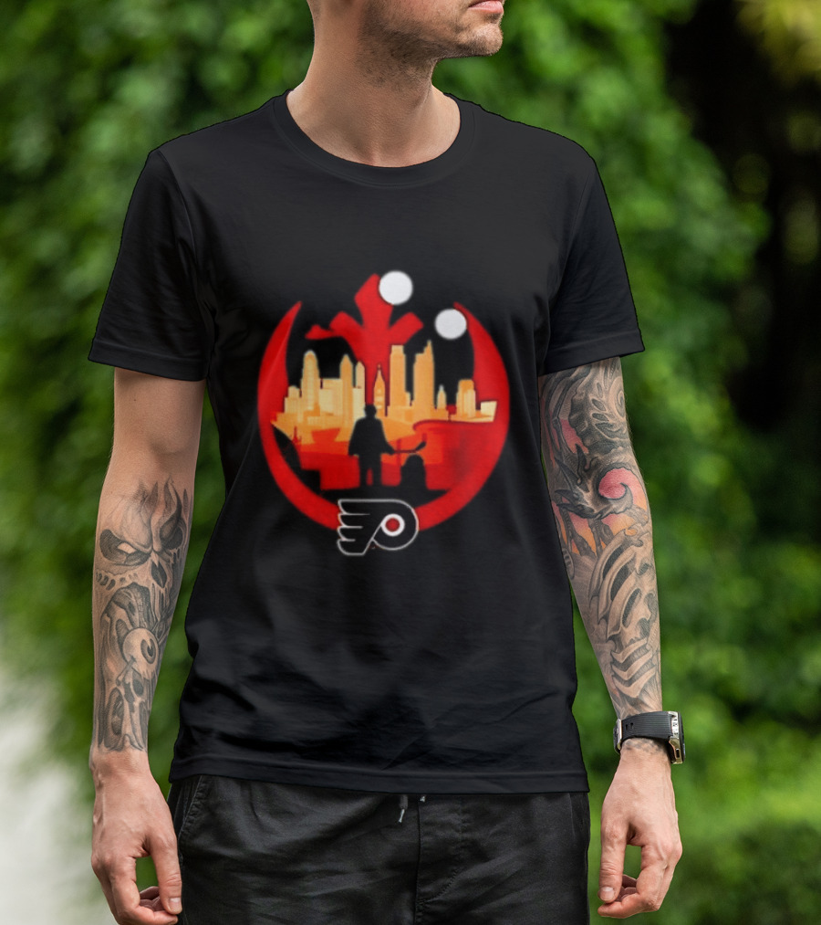 Philadelphia Flyers NHL Star Wars Rebel Alliance Skyline T-Shirt