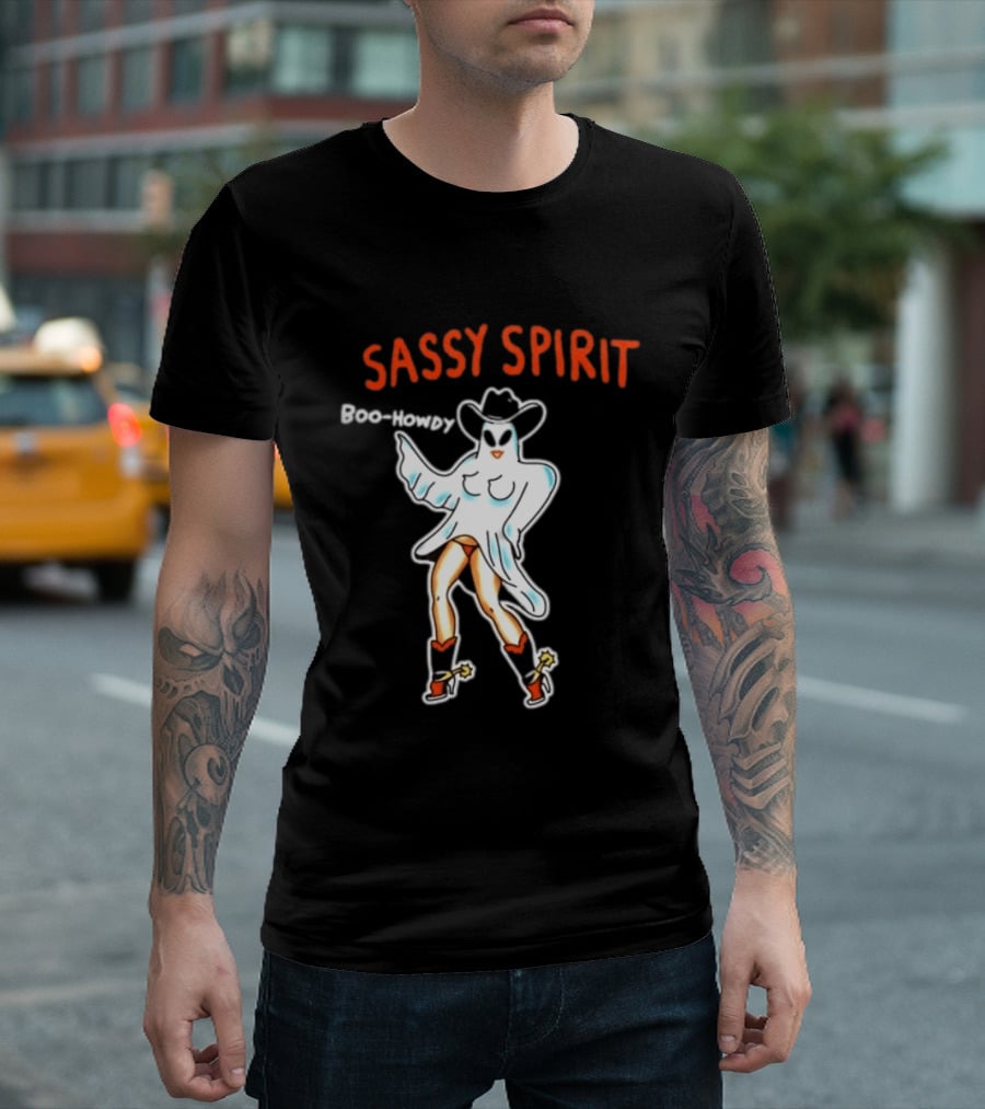 Sassy Spirit Boo Howdy Ghost Cowgirl Western Halloween Costume T-Shirt