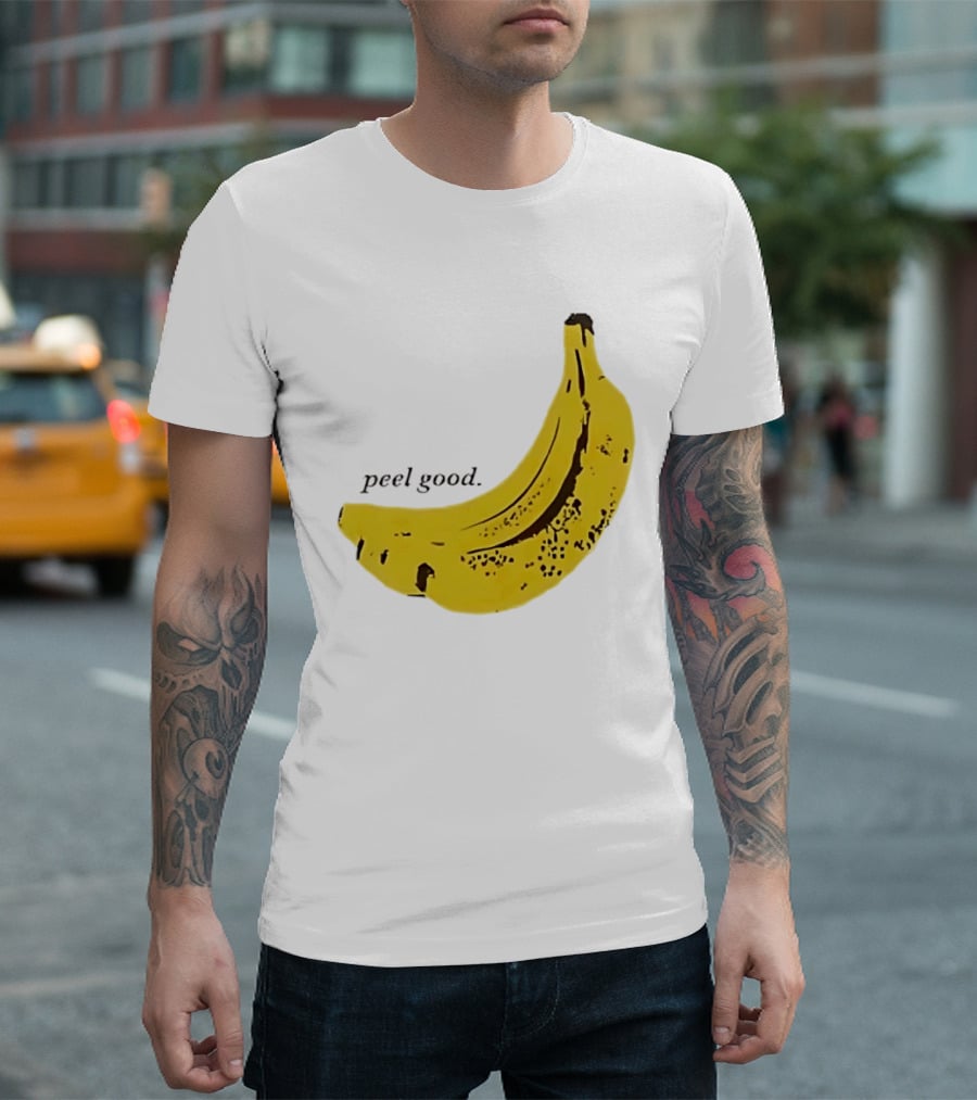 Peel Good Banana Fruit Minimalist Yellow T-Shirt