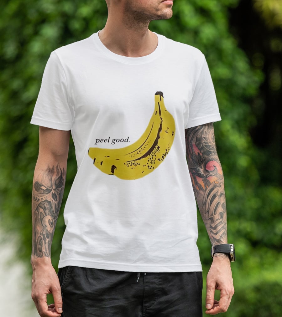 Peel Good Banana Fruit Minimalist Yellow T-Shirt