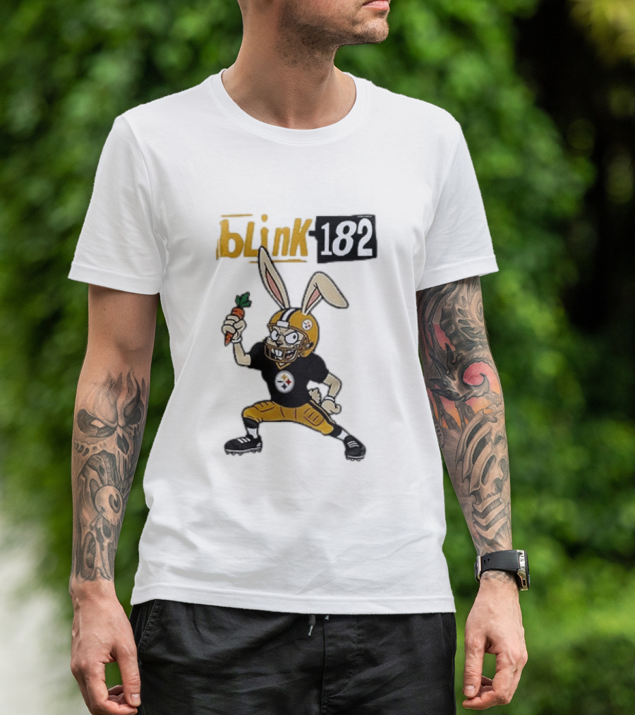 Blink 182 Pittsburgh Steelers Rabbit Football T-Shirt