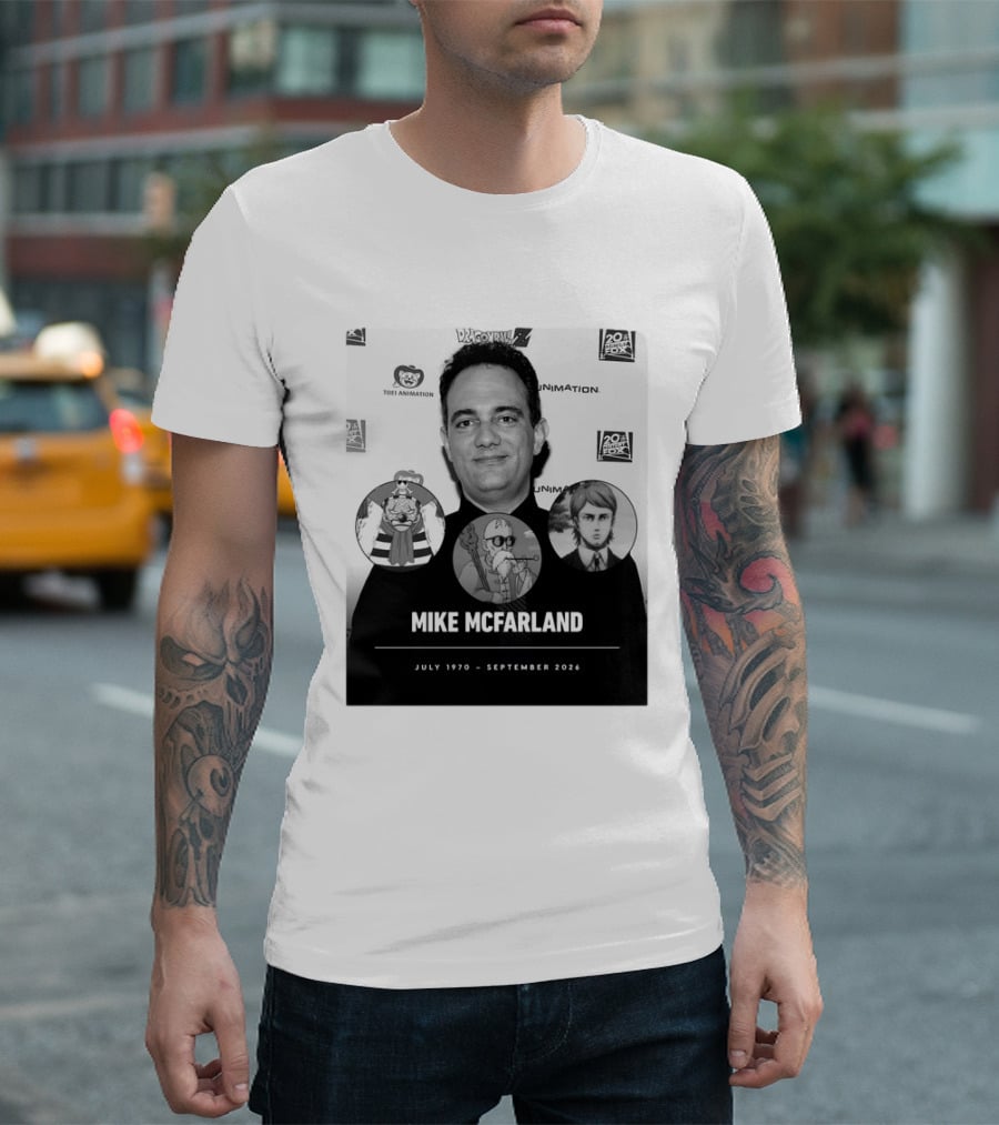 Mike McFarland July 1970 September 2026 Dragon Ball One Piece Attack On Titan Funimation Toei Animation Memorial T-Shirt
