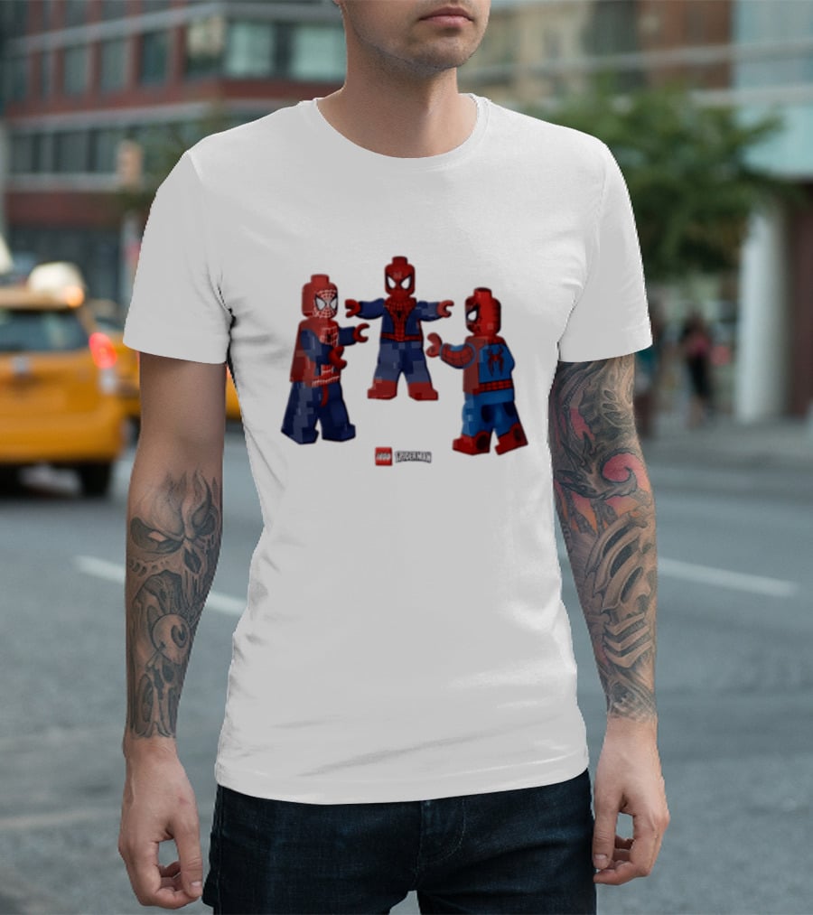 LEGO Spider Man Three Figures Meme Poses T-Shirt