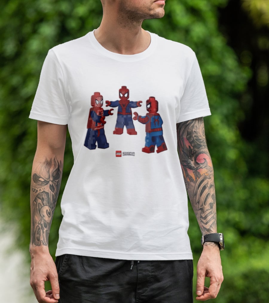 LEGO Spider Man Three Figures Meme Poses T-Shirt