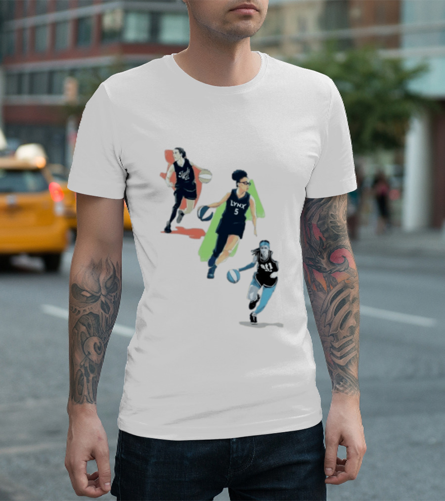 WNBA Players Indy 22 Lynx 5 Atlanta 10 Basketball Action T-Shirt